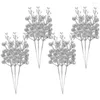 Fleurs décoratives 12 pièces baies d'imitation de noël baies artificielles décor de maison faux arbre branches de saison de vacances paillettes hiver