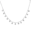 Hangers 925 Sterling Zilver Delicate Sierlijke Cz Korte Ketting Bezel Drip Vierkante Charm Link Chain Boho Layer Choker Voor Vrouwen