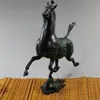 Requintado antigo chinês estátua de bronze cavalo mosca andorinha figuras cura medicina decoração 100% bronze bronze267m