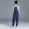 Women's Jumpsuits Rompers S-8XL taille ample combinaison femmes jean barboteuses rétro grande poche Denim salopette décontracté mode grande taille Denim jean pantalon 230422