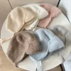 Berretti BeanieSkull Lavorato a maglia di lana Cappello caldo da cacciatore invernale Cappelli da donna Bomber russo Pelliccia finta Cappellini casual con paraorecchie per cofano da donna 231122