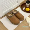 Australië Dames Winter Sneeuw winddicht Platform Slippers Warm Bont Enkellaars Kastanje Zwart Pluizige Indoor Booties