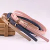 Belts Fashion Black White Red Brown Blue Yellow Pink Thin Pu Leather Belt Female Waist For Women Dress Jeans Strap