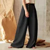 Женские леггинсы, женские однотонные хлопковые льняные брюки, женские модные мешковатые широкие расклешенные брюки, одежда для женщин 2023