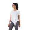 BL ample smock haut de sport costume de yoga léger pour femme respirant course minceur T-shirt à manches courtes grand costume de fitness BJ