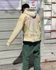 Herrtröjor tröjor Saint Michael Ouyang Nana samma tröja handmålade graffiti retro hål street rock lös hoodie casual mode fleece tröja j231121