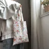 Kvällspåsar Hylhexyr Canvas Tote Bag Rhododendron Flower Mönster Återanvändbar livsmedelsbutik Shoul Thin Cotton Tyg