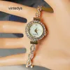 Luxury Watch New Fashion Diamond Inlaid Round Women's Watch Wrapped Pattern Free Adjustment Bracelet Quartz