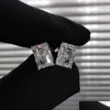 Stud Stud Radiant Cut 2Ct Diamond Earring 100 Real 925 Sterling Sier Jewelry Promise Engagement Earrings For Women Bridal Drop Del Dro Dhjx6