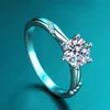 Anéis de casamento Smyoue D Color 1-3 Carat Solitaire Anel de noivado para mulheres Sparkling Lab Grown Diamond Band Anel 925 Jóias de Prata 231121