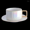 Wine Glasses Light Luxury Ins Style Ceramics Coffee Cups Mug And Saucers Spoon Sets With Tea Soy Milk Breakfast Mugs Dessert Plate