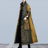 Trench da donna 2023 Autunno Inverno giacche imbottite in cotone abbigliamento stampa vintage casual caldi spessi lunghi Parka cappotti 68C
