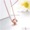 Pendant Necklaces Single Diamond Stone Pendants Necklace Designer Gold Plated Clavicle Chain Women Gift Jewelry Drop Delivery Dhvsm