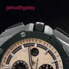 Ap Montre de luxe suisse Royal Oak Offshore 26400so Machines automatiques Bracelet camouflage en céramique verte pour hommes Calibre 44 mm Ensemble complet