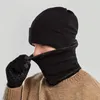 Bandanas winter gebreide hoed sjaalset vrijetijdsstijl warme oordlap fleece gevoerde ski caps kit nek warmer vrouwen mannen fietsen