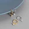 Hoop Earrings WTLTC 925 Sterling Sliver Three Cubic Zirconia Dangling Ear Piercing Mini Charms Hoops For Women