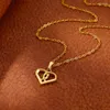 Pendant Necklaces Hollow Heart Gold Color Embossing Necklace For Women Stainless Steel Neckalce Choker Everyday Trend Jewelry Gift