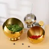 Cuencos de Metal de acero inoxidable, olla esférica para condimentos, platos de Buffet, vajilla, accesorios de cocina a prueba de herrumbre, tazón de coco