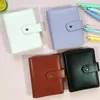 Macaron Color 6 Ring Binder PU Clip-on Notebook Leather Loose Leaf Cover Notebooks Journal Kawaii Stationery