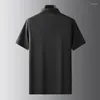 Herenpolo's 8xl 7xl 6xl 2023 zomer ijs zijden ademende polo shirt mannen high -end heren shirts casual oversized los chemise homme