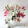 Dekorativa blommor 1 datorer 2 Blommorhuvuden Vackra riktiga beröring Artificial Lily Home Wedding Decoration 8 Färger tillgängliga F527