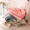 Blankets Double Layer Cotton Blanket Super Soft Crepe Ruffle Edge Baby Bath Towel Children's Cart Cover