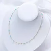 Kedjor Handarbetspärlhalsband för kvinnor Agate Stone Chain Fashion Jewelry On Neck Set -föremål med i Choker Femme