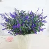 Fleurs décoratives 8X fausses plantes artificielles en plastique Faux Bouquet intérieur maison cuisine mariage jardin fenêtre violet