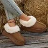 Stivali Stivali da neve in pelliccia calda per donna Stivaletti slip-on in peluche spesso invernale Donna Moda Scarpe imbottite in cotone scamosciato finto Mujer 231122