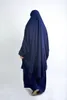 Etnische kleding Eid Moslimvrouwen Hapering Lang Khimar Paryer kledingstuk 2 -delige set Abaya -jurk Volledige omslag Islamitische Kaftan Jilbab Djellaba