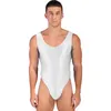 Costumi da bagno da donna Body da uomo lucido senza schienale Costume intero senza maniche Body dal taglio alto Tuta elasticizzata Allenamento Yoga Abbigliamento sportivo