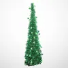 Рождественские украшения, елка, складная рождественская мишура с блестками, блестящая фигурка, центральная часть, зеленая классика для домашней комнаты