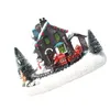 Dekoracje świąteczne Luminous House Winter Scene Model biurka ozdoby śnieżnej wioski LED LED LIGIN CINDINTY