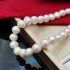 Anhänger Halsketten 11-12-13-15mm Große Perlenkette 100% natürliche Süßwasserperle Schmuck 925 Sterling Silber für Frauen Mode Geschenk231118