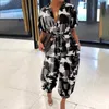 Kobiety Jumpsuits Rompers Seksowne przyciski w szyku w szpic Koronkowe kombinezony Summer Summer Lose Playsiue Kobiety Kobiety Elegancki lampart kieszonkowy 230422