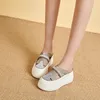 Terlik 7.5cm Rhinestone Slaytlar Platform Platform Kama Bayanlar Kadın Sandalet Yaz Moda Rahat Kadın Ayakkabıları