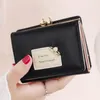 Wallets Women Small Wallet Simple Female Short Student Korean Cute Multi-function Mini Buckle Card Holders -OPK