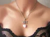 Collane con pendente Collana a tripla luna con cuore in quarzo rosa Wiccan Witch Jewelry Pagan