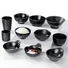 Bowls Restaurant Bowl Utensils Fast Black Soup Tableware Dish Melamine Sauce Kitchen Fruit Dipping Container Rice Small