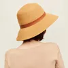 Cappelli a tesa larga OhSunny Cappello da sole Cupola Estate Paglia Protezione UV Bordo ondulato Cappellino regolabile da spiaggia per donna HatWide Oliv22