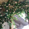 Fiori decorativi Yan Boho Rose artificiali pendenti Liana Vite Ghirlande di fiori Decorazioni da parete Vegetazione per la decorazione della stanza della casa di nozze da giardino