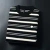 Men's Designer Sweater Embroidered Badge Logo Hoodie Black and White Stripe Sweater Sweater Sweater Couple Size M-3XL New Clothes