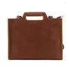 Porte-documents Crazy Horse Véritable Porte-documents en cuir pour hommes Cowhide Executive Ordinateur portable Bureau Sac à main Épaule Business Document Square