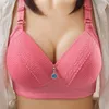 Yogarutrustning Kvinnor Back Buckle Cotton Bras tråd gratis PLUSSIZE Underkläder breddade axelremmar brasieres komfort kvinnlig brassiere samling