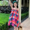 Abiti casual 2023 Summer Sweet Print Bustier da donna Halter Loose Backless Female Seaside Travel Holiday Beach