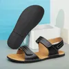 Herren Schuhe Sandalen Echte Bequeme Outdoor Sommer Leder Männer Leichte Männliche Strand Atmungsaktive Mann Sandaly Coole Wohnungen 511