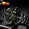 Autres montres Mode Hommes Noir Acier inoxydable Calendrier de luxe Quartz Poignet Mens Business ES pour homme Horloge Relogio MasculinoL231122