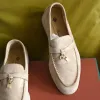 10a Retro Mirror Quality Designer S Loro Shoe Casual Charms Walk Mocassins for Womens 18 Color Travel Pianas Loafer Black White Sneaker