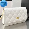 Woman designer crobody bag channel lady houlder claic leather diamond lattice luxury deigner woman hand cc pure chainD