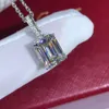 GEMS LADY Trendy Emerald Cut D Color Zircon Diamond 3Carat VVS Grade Women Couple Fine Jewelry Pendant Necklace